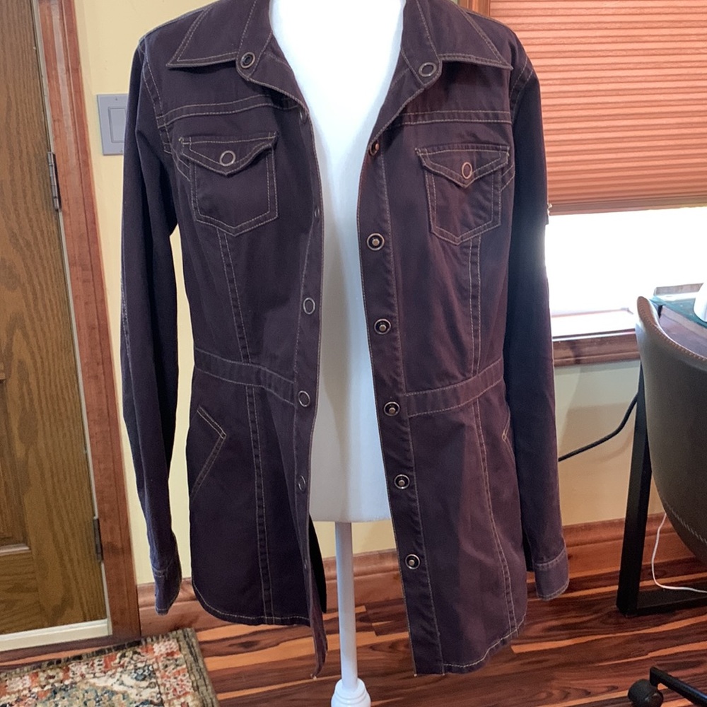 CAbi , Large, chocolate brown snap front jacket - Picture 6 of 10
